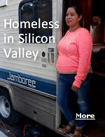 In Silicon Valley, California, apartments across the street from this motorhome start at $3,000 a month.